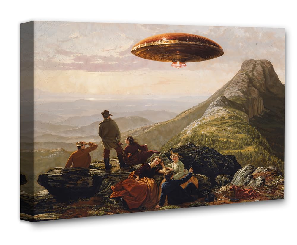 絵画 UFO Amazon.com: The Interrupted Picnic: A Vintage Sci-Fi UFO 16x20